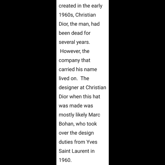 Christian Dior 'Miss Dior' 1960's Vintage Leather White and Black Mod Cloche Hat - Picture 10 of 14